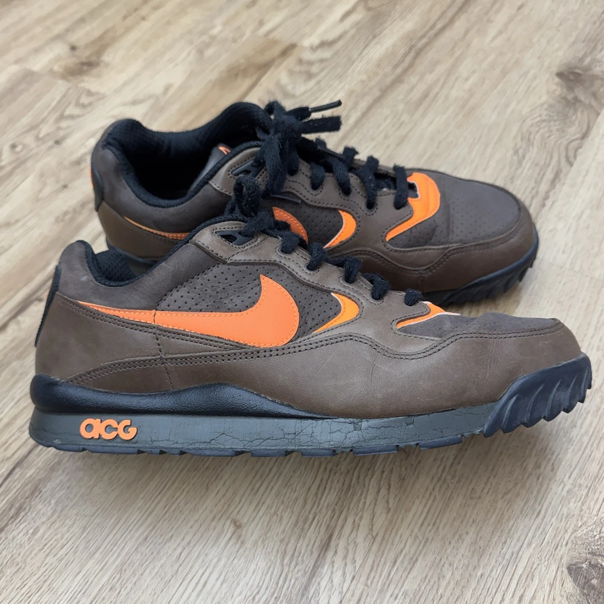Nike Air ACG Wildwood Brown Orange 8 Utility Outdoor Hiking Sneakers 377757-281 NIKE ACG AIR WILDWOOD SNEAKER BOOT BROWN/ORANGE MENS SIZE  main image 3