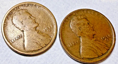 1918-S Lincoln Wheat 1c Pair ~ VG / VG+? ~ Get 1 Set Shown ~ BARGAIN! ~ C14