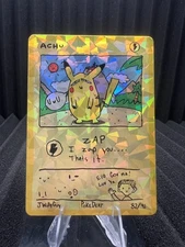 Achu (Pikachu) 82/91 -Cracked Ice Holo - Pokederp Set 3 Fan Art - Pokemon