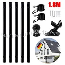 Fahnenstange Fahnenmast für Hauswand Balkongeländer 1,8m (6FT) Fahnenhalter