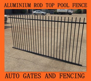 Aluminium Pool Fencing Garden Fence Black Rod Top Special 2 4m X 1 2m Ebay