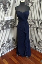 3131 - BILL LEVKOFF SZ 10 NAVY 1134 253 FORMAL BRIDESMAIDS GOWN DRESS