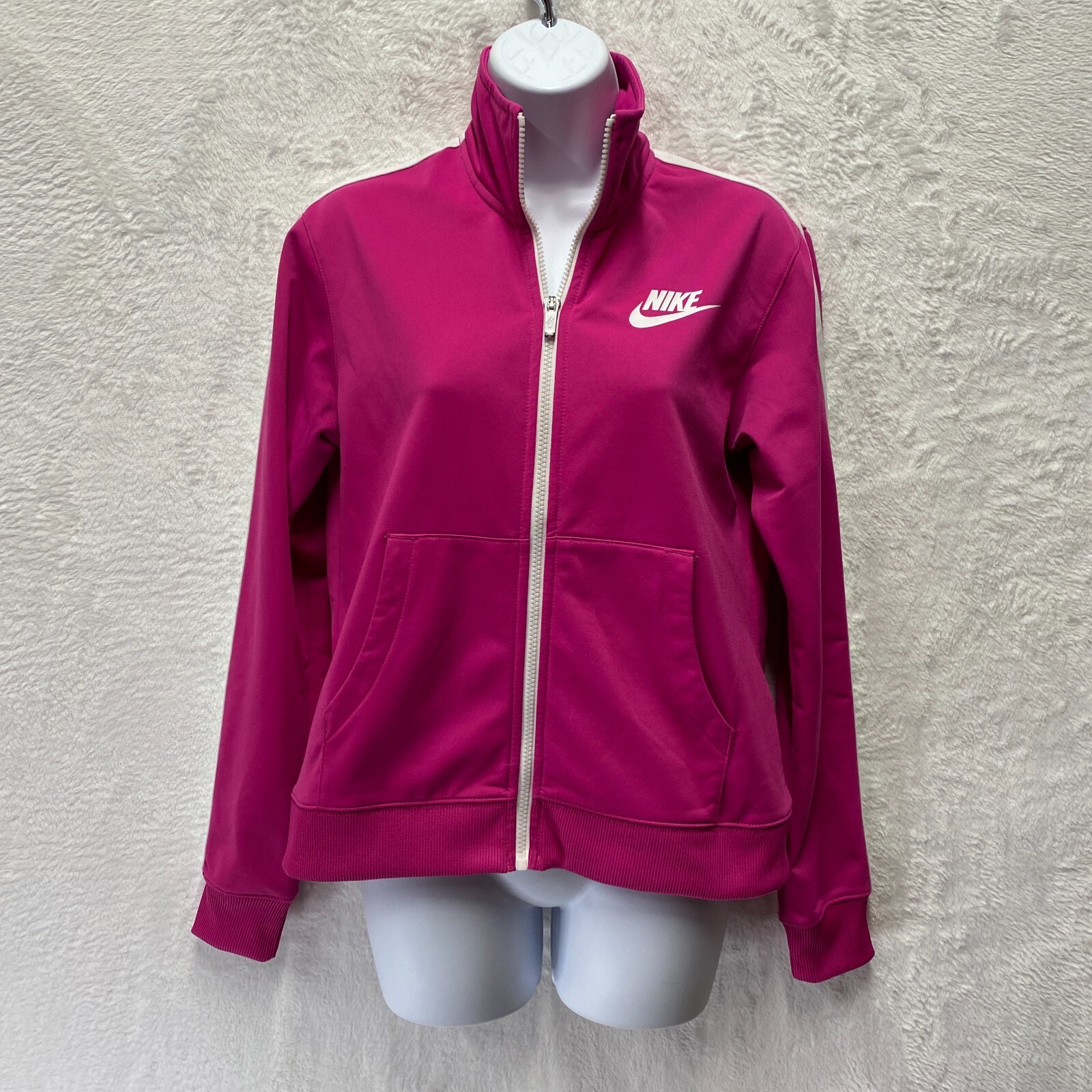SACAI X NIKE Giacca Nike Full Zip Track Donna Piccola Rosa Limed Logo Swoosh Corsa Palestra Atletica