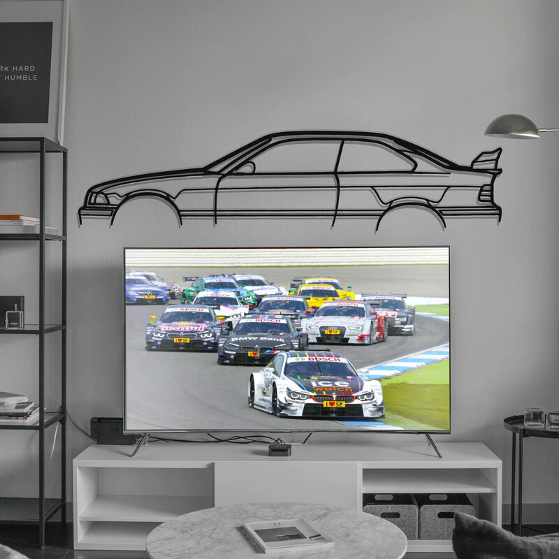 Wall Art Home Decor 3D Acrylic Metal Car Auto Poster USA Silhouette E36 M3 CS