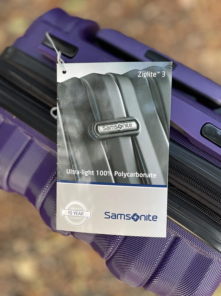 Samsonite Ziplite 3 DEEP PURPLE 20" Hardside Spinner Carryon Suitcase Luggage - Image 2 of 4