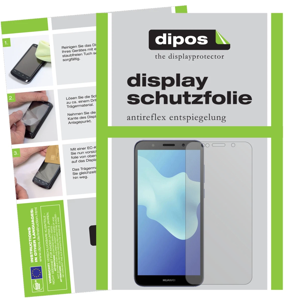 Dipos 2 Pellicole Protettive Crystalclear Per Huawei Y625 - Protezione Schermo HD Anti Graffio, Taglio Laser Made In Germany, Applicazione Senza Bolle, Rimovibile