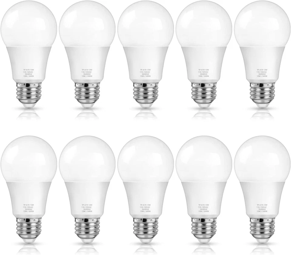 1500 Lumens A19 LED Bulbs 10-Pack - Durable Non-Dimmable Light for Home & Office - Image 3 of 4
