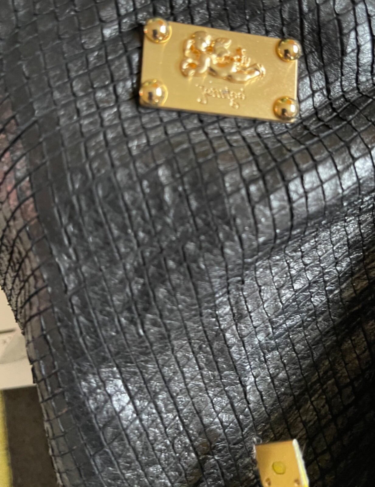 Jenrigo Italian Black Python Embossed Italian Lea… - image 3