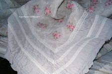 Tagesdecke LOUISA 180x260 cm Grau Rosa Sofaüberwurf Landhaus Plaid Vintage Quilt