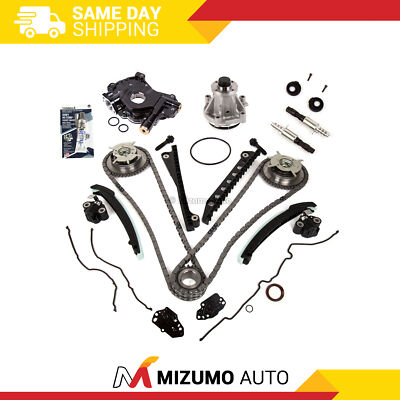 Timing Chain Kit VCT Selenoid Cam Phaser Oil Water Pump Fit 04-10 Ford 5.4L 24V