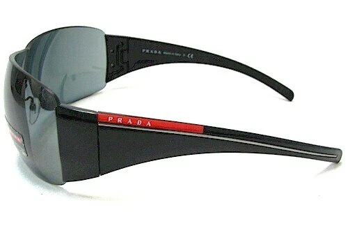 RARO NUEVO Genuino PRADA Deportivo Negro Escudo Envolvente Gafas de Sol SPS 02L PS 02LS 1AB1A1 Foto 4 de 4