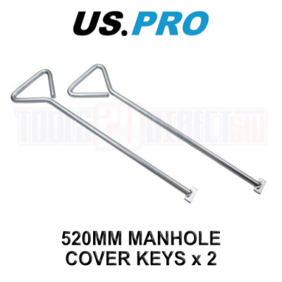 US PRO Tools 520 mm T-End Schachtabdeckung Schlüssel 2er-Pack 2303