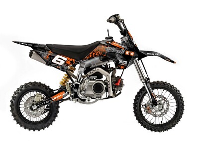 S6-059901/BK KIT AUFKLEBER DEKORATION STAGE6 ORANGE SCHWARZ PIT BIKE YCF PILOT