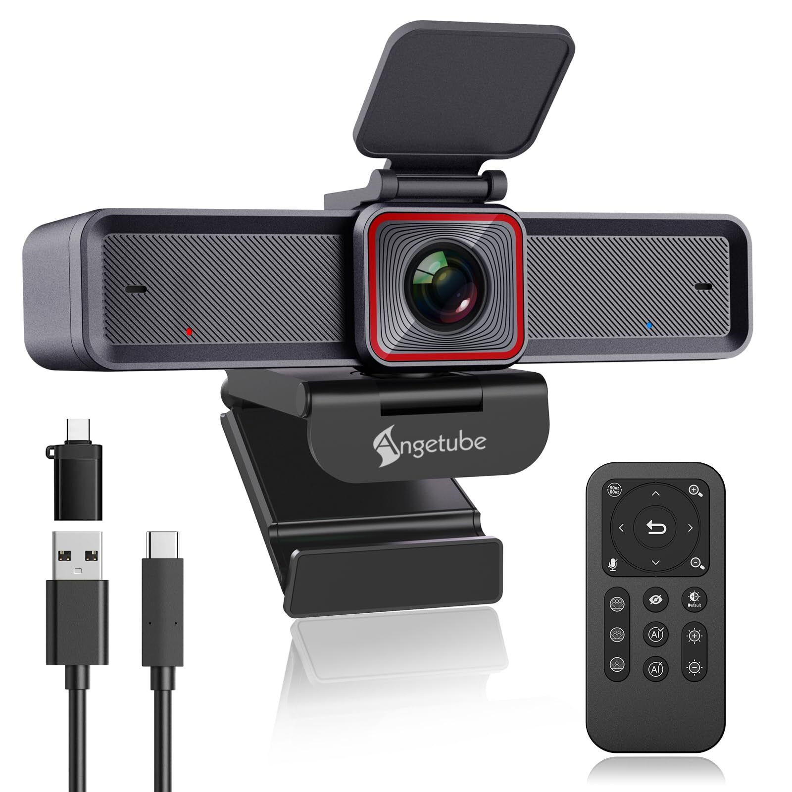 4K Webcam with AI Tracking,Remote Control 4K Web Camera/10X Digital Zoom 1080...