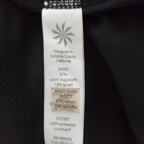 Athleta Black Gusset Coolmax Yoga Pants Leggings Nylon Spandex Women’s Size XS - Picture 8 of 9