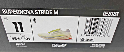 Size Men-11, Adizero Supernova Stride M Running Shoes, White IE8181