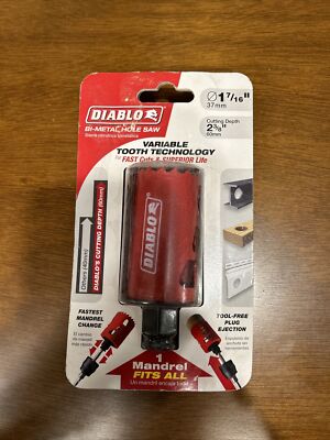 1-7/16'' Quick Change Arbor Diablo Snap-Lock High Performance Hole Saw DHS1438