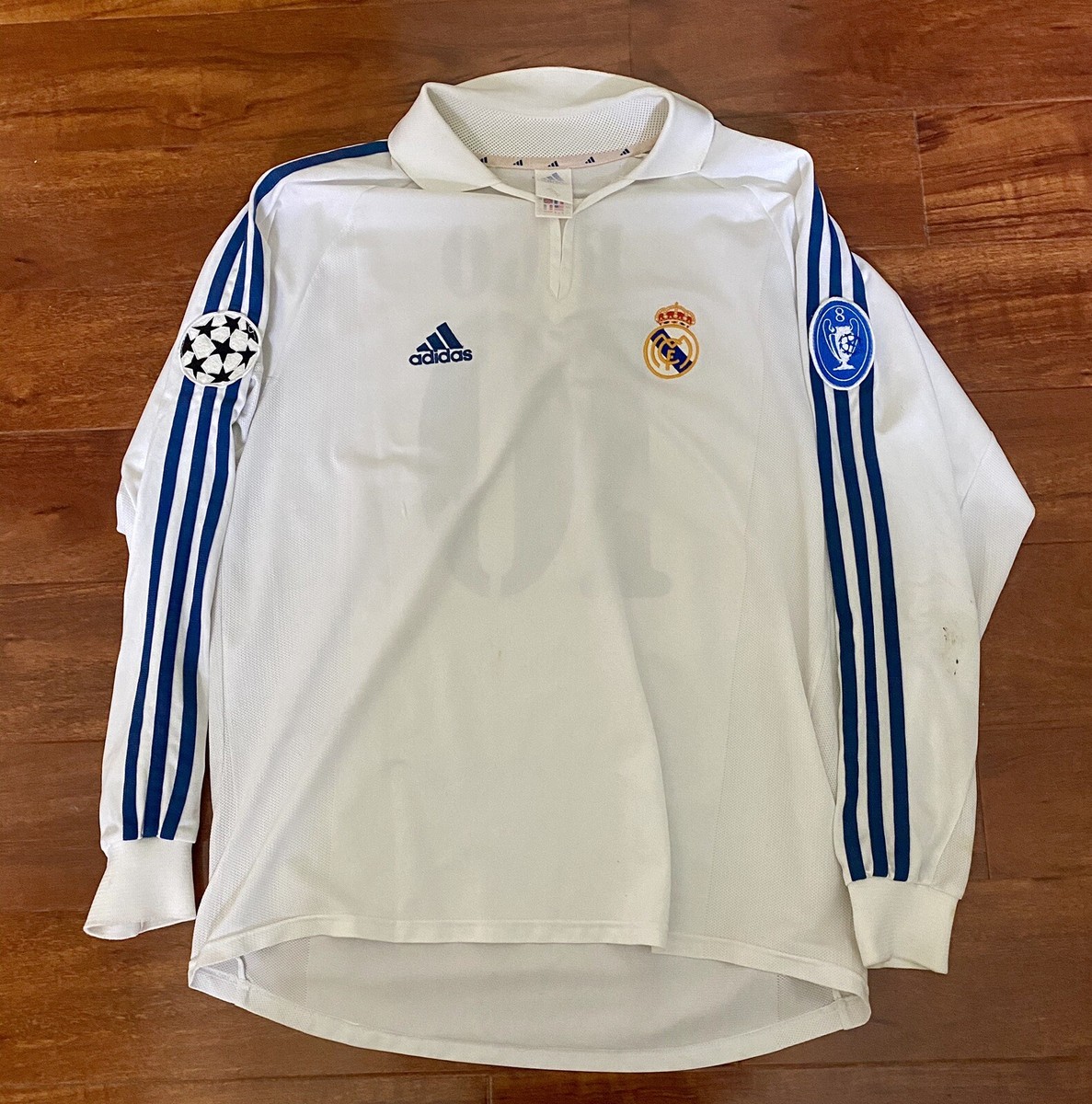 Figo, 2001-02 Real Madrid Home CL LS Centenary Match Issue Figo, 2001-02 Real Madrid Home CL LS Centenary Match Issue