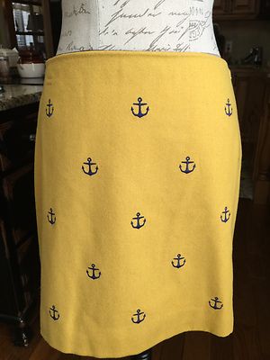 Jupe Vineyard Vines En Or Avec Ancres Navy - Taille 6 - Doublée - Style Mini