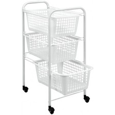 Carrello Organizer 3 Ripiani Scaffale con Ruote Cucina Bagno Ufficio Scorrevole