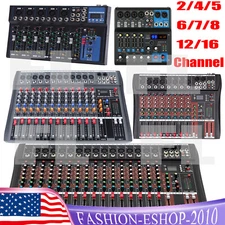 2/4/5/6-16 Channel Mixing Console Sound USB Bluetooth Live Studio Audio Mixer