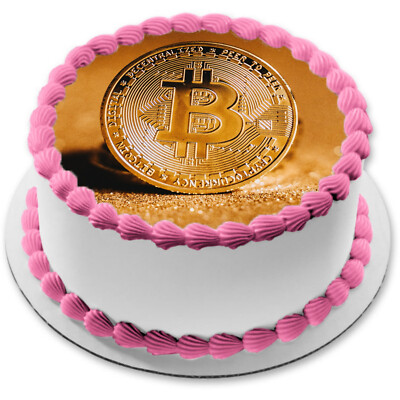 BTC essbar Tortenaufleger Muffin Party Deko Geburtstag Münze Sammler Krypto Coin
