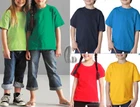 AU STOCK CHILDRENS UNISEX 100% COTTON PLAIN BASIC T-SHIRT SHORT SLEEVE TOP KT001