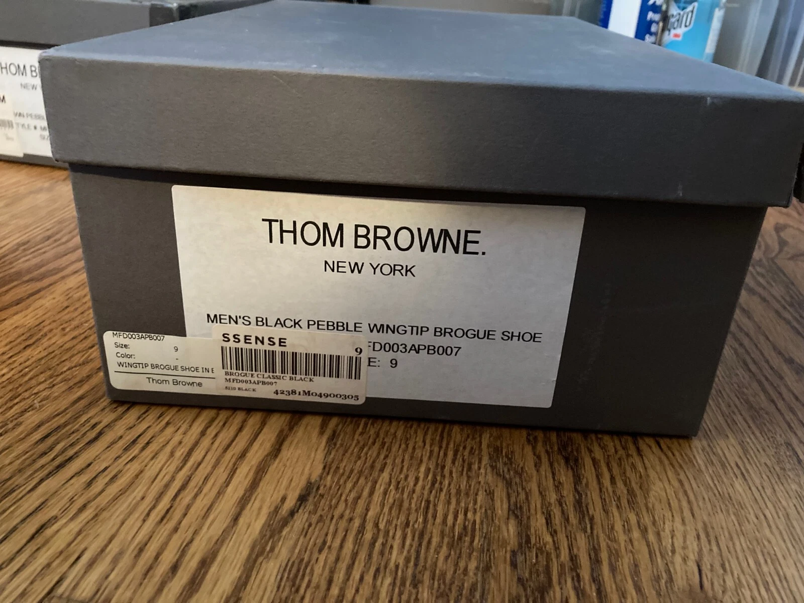 Scarpe Brogues Thom Browne nere ad ala lunga 1100 $ Oxford 8 UK