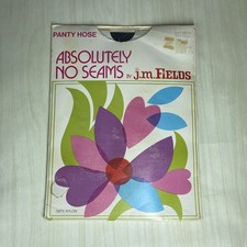 Vtg 70s J.M. Fields Panty Hose Black 100 Nylon Size A Absolutely No Seams
