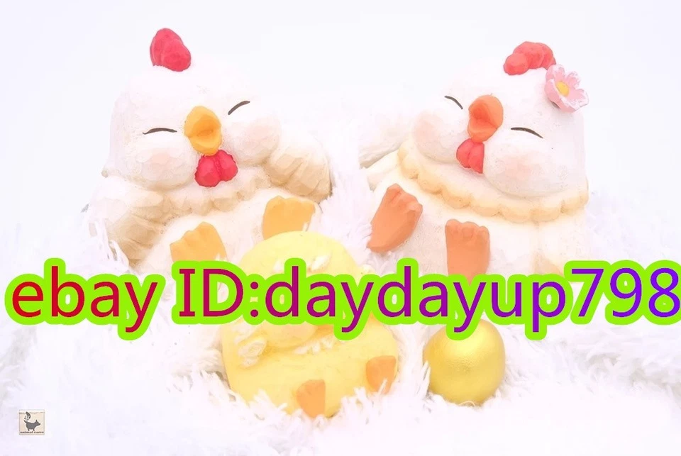 Thinkingues Animal Carving CHICKEN FAMILY Set(3Pcs) Resin Figure Toy H6CM/2.4in - Image 3 of 4