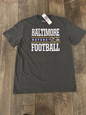 NWT BALTIMORE RAVENS FOOTBALL NFL TEAM APPAREL MEN'S DISTRESSED LOOK SHIRT LARGE