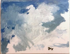 Western Horse Surrealism Animal Cloud Oil Painting On Canvas 16”x20” Original