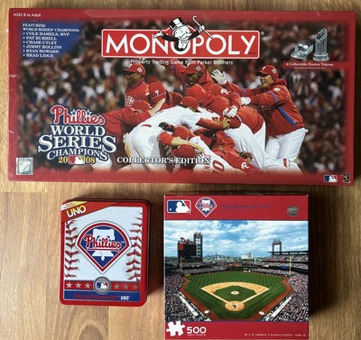 NEW Philadelphia Phillies 2008 World Series Monopoly, Used - UNO & 500pc Puzzle