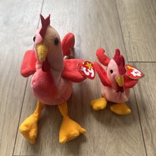 Ty Beanie Babies Strut Rooster Original Size And McDonald  s Size Vintage Toys
