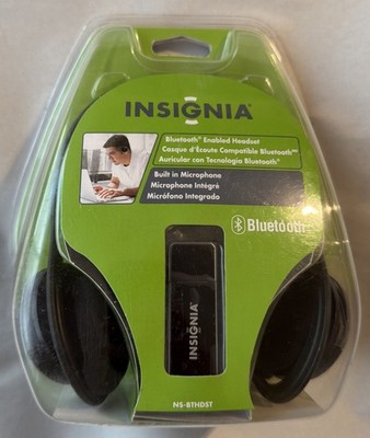 Insignia NS-BTHDST Bluetooth Enabled Headset With Built In Microphone -Black