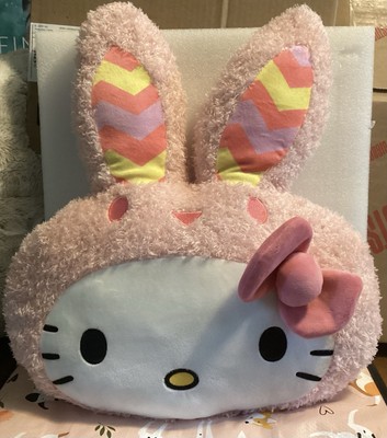 Hello Kitty Easter Bunny Plush Pillow 18'' Sanrio Cute Pink Bow Spring Decor