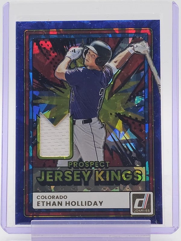 ETHAN HOLLIDAY 2026 DONRUSS PROSPECT JERSEY KINGS PATCH BLUE ICE COLORADO Q5677