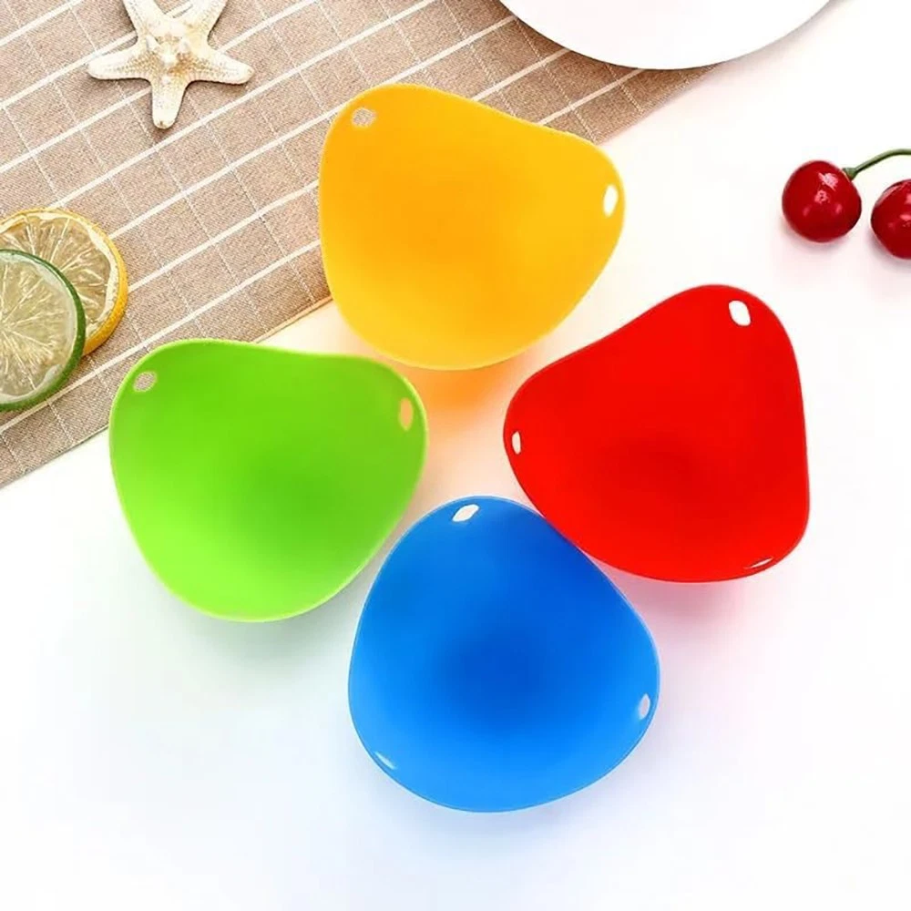 Premium Food-Grade Silicone Egg Poacher 4PCS Portable for Microwave Stovetop Use