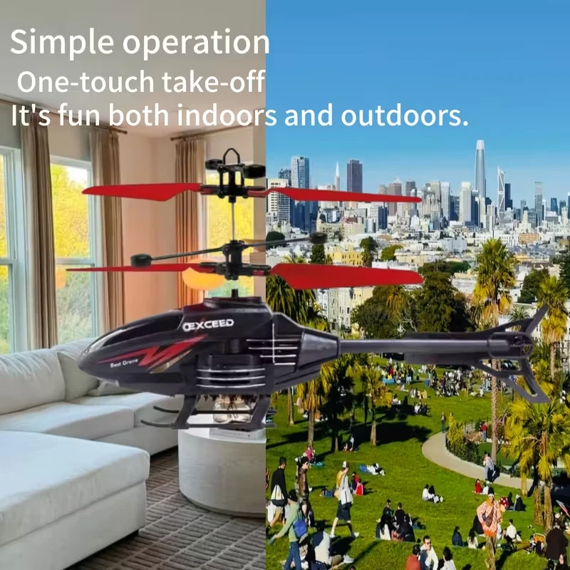 Flying Helicopter Toy Hand Induction Aircraft Toy Rechargeable- Easy 2 use - Image 2 of 4