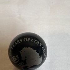 Colt Black Glass Marble Ball, 150 Years Commemorative 1836-1986 Silver