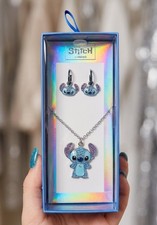 Claire s Disney Stitch Necklace Dangle Earrings 3 Piece Set New Blue