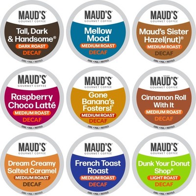 Decaf Coffee Pods Variety Pack - 80 Recyclable Single Serve Pods, 9 Roasts
