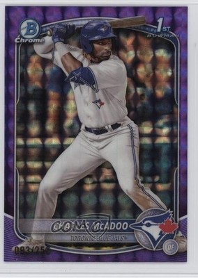 2025 Bowman Chrome Prospects Purple Geometric Refractor /250 Charles McAdoo 14lm