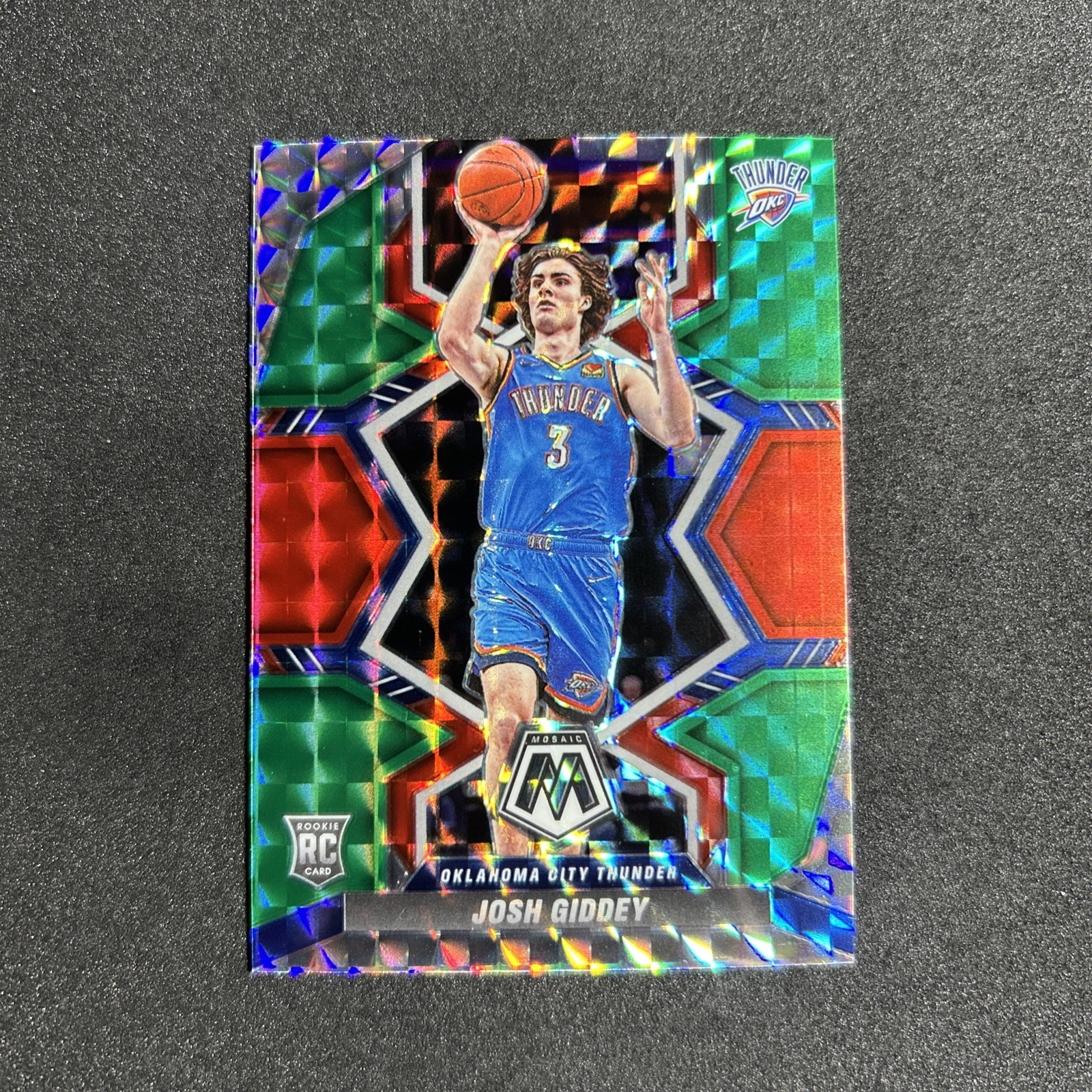 2021 Panini Mosaic Rookies Choice Red & Green Prizm Josh Giddey #210 Rookie RC