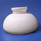 White Ribbed Milk Glass Student Lamp Shade 10 Inches Diameter 6 Inches Tall VTG