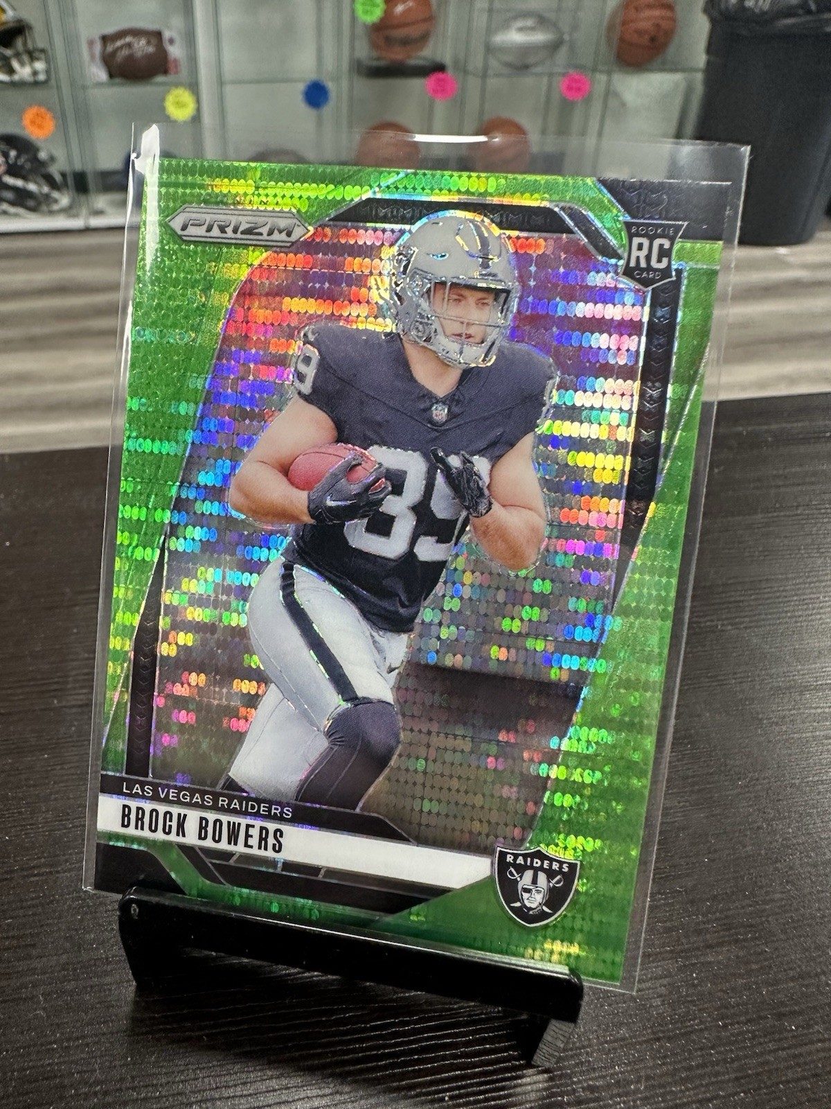 2024 Panini Prizm Football Brock Bowers Neon Green Pulsar Rookie #315