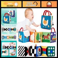 High Contrast Baby Toys for Newborns 0-6 Months - Tummy Time Books with Crinkle