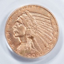 1909 Year Half Eagle $5 US Gold Coins (Pre - 1933) for sale | eBay