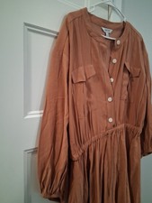 Nine West Womens Brown Sweetheart Neck Short Sleeve Bodycon Dress Size Large