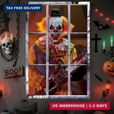 Scary Halloween Curtains Window Decorations, Creepy Ghost Silhouette Door Wall C